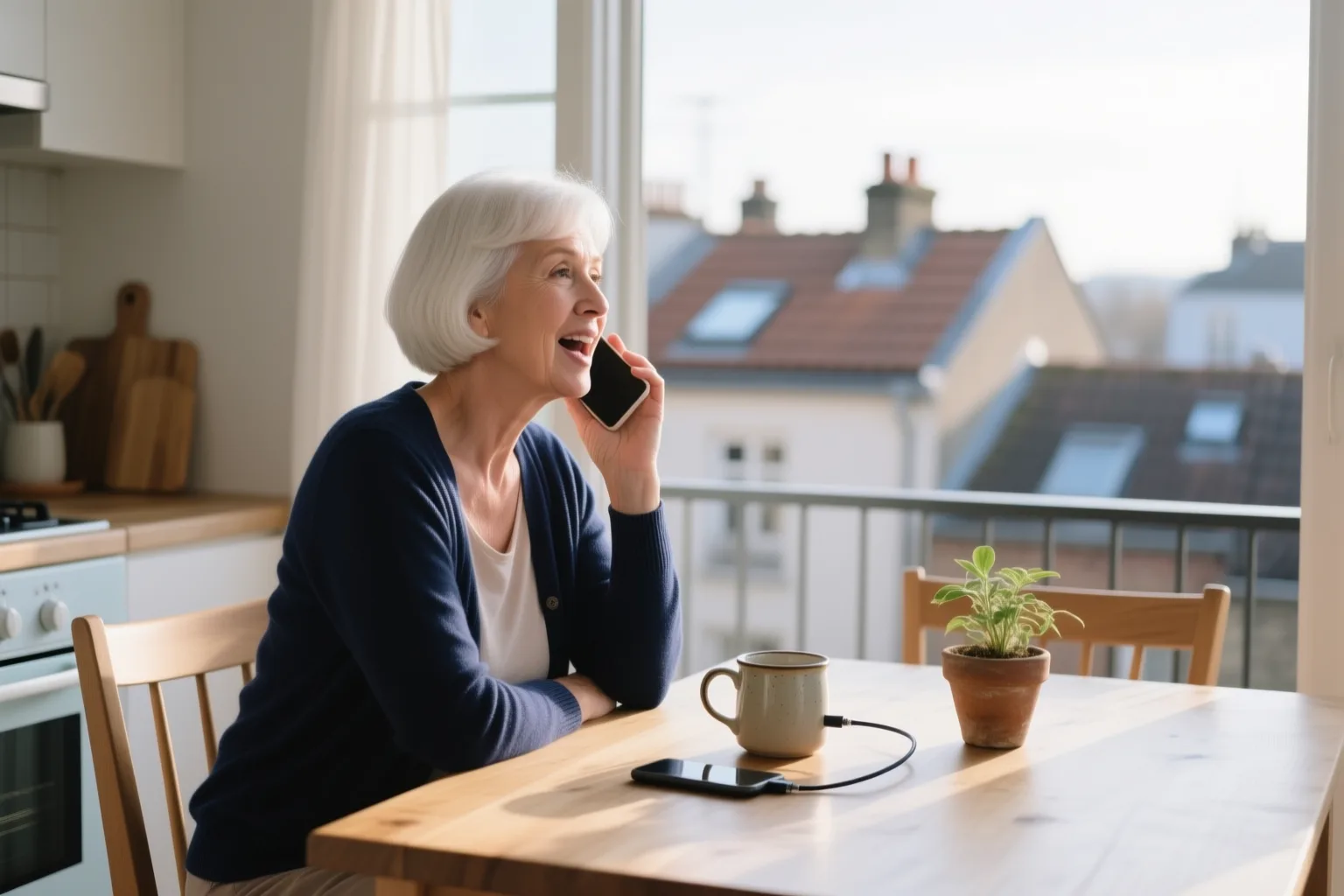 Split screen showing a person talking to an AI tutor on one side and a human tutor on the other