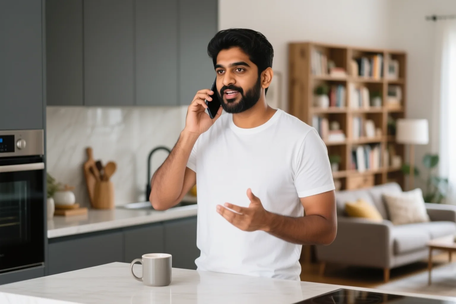 Four panels showing language app, classroom, immersion abroad, and AI voice tutor side by side
