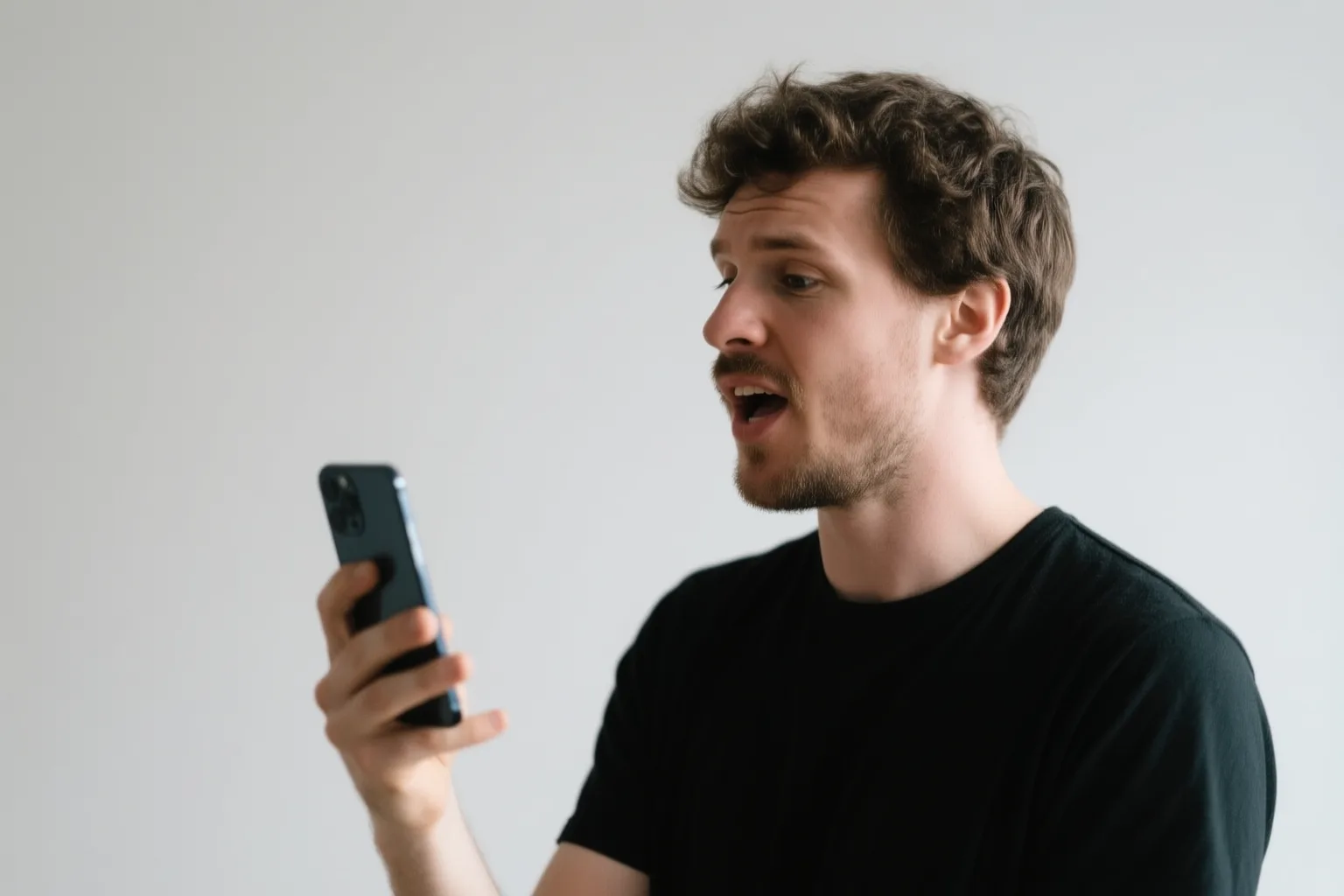 Person practicing Spanish 'shut up' phrases with a Langel