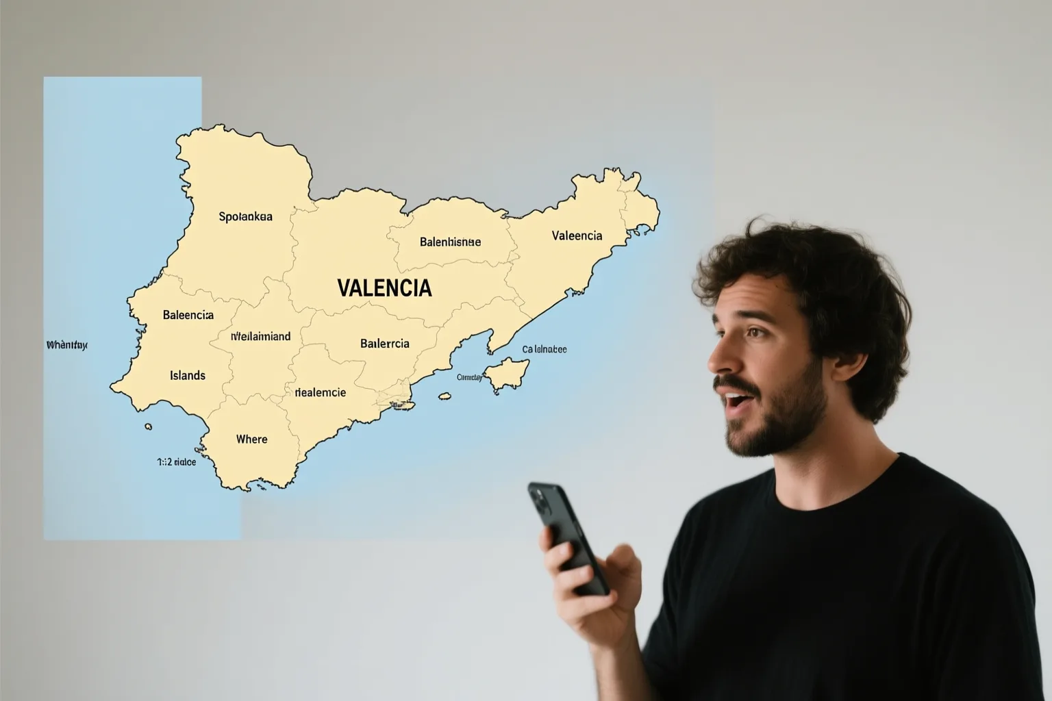 Map of Spain highlighting Catalonia, Valencia and the Balearic Islands where Catalan is spoken alongside Spanish